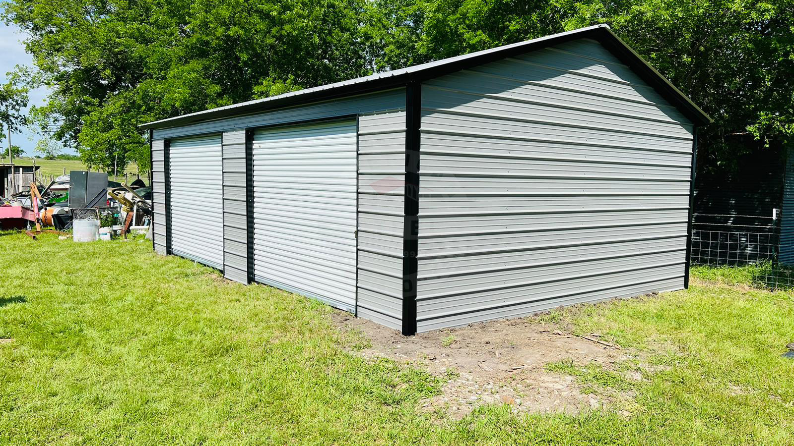Freeport IL Steel Metal Garage two bay
