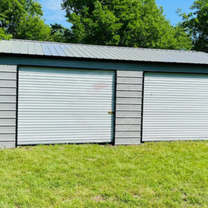 Freeport IL Steel Metal Garage two bay