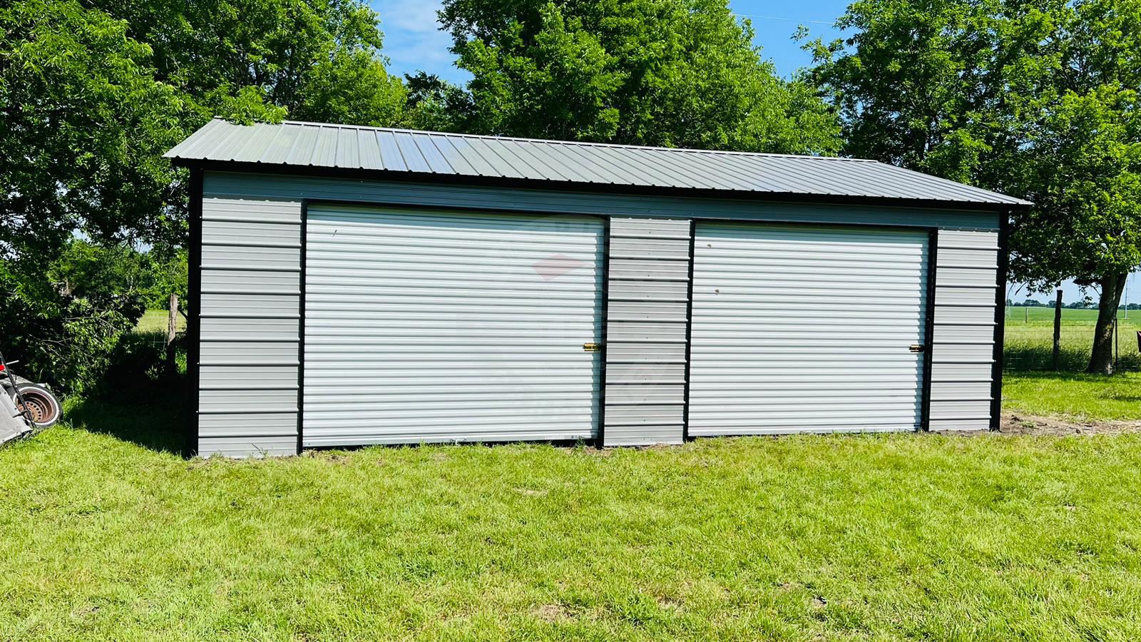 Freeport IL Steel Metal Garage two bay