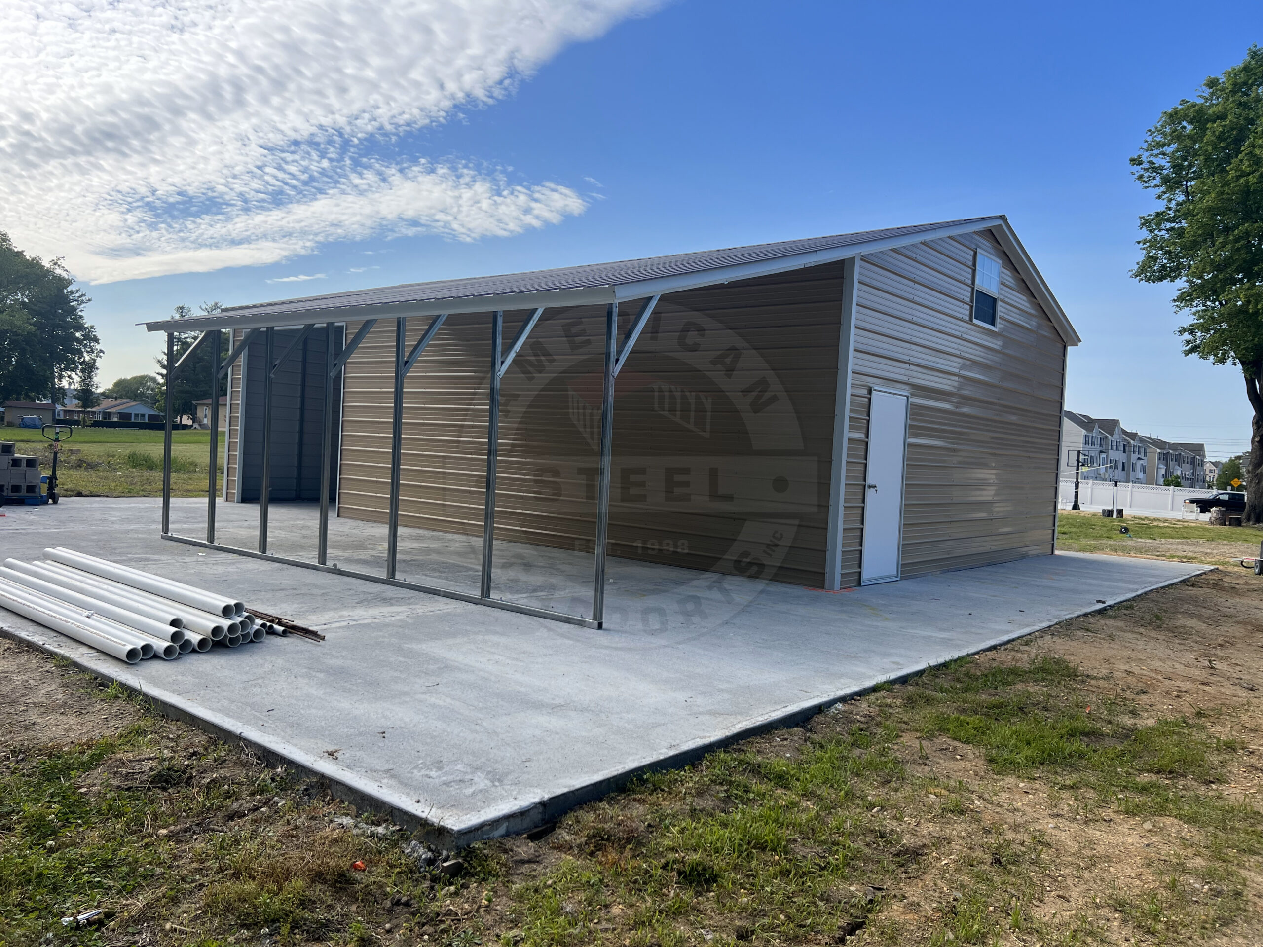 Metal-Steel-Garage-Custom-Round Rock-Texas